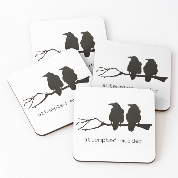 Item preview, Attempted Murder Funny Crow Bird T-shirt (black text) designed and sold by BirdWorksRI.