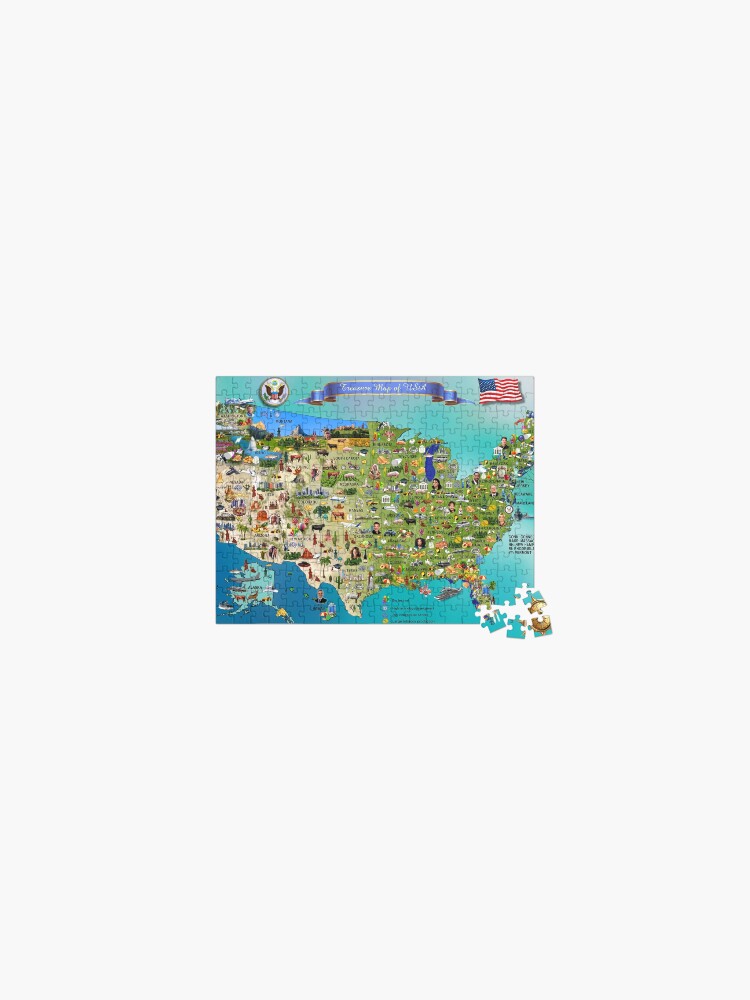 Thumbnail 1 of 2, Jigsaw Puzzle, Unique USA map Jigsaw Puzzle 1000 Pieces Boardgame puzzle 3245du346jewe designed and sold by Anaconda23.