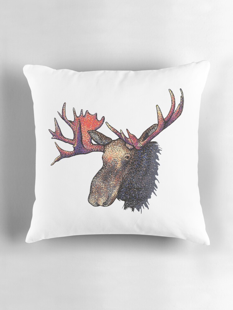 Thumbnail 3 of 4, Pillow, Moose designed and sold by theroywood.