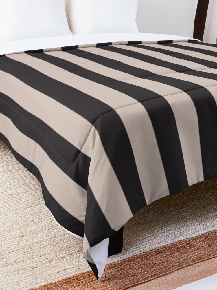 Alternate view of Black and Ivory Vertical Stripes | Classic Cabana Stripe Comforter