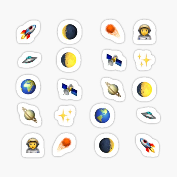"Space Emojis" Sticker for Sale by FunGuru Redbubble