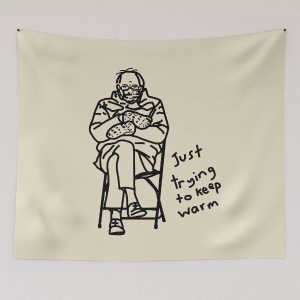 Item preview, Bernie Sanders Folding Chair Keep Warm Line Drawing designed and sold by ellenhenry.
