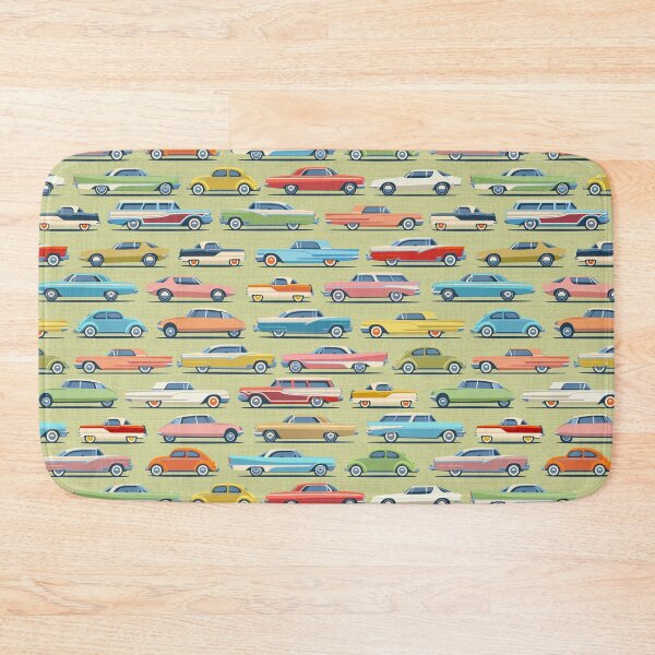 Item preview, Mod Vintage Cars Design on Green, Mid Century Modern Collectible Cars designed and sold by theodoredesign.