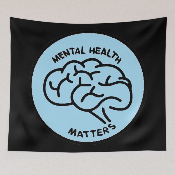 Item preview, Brain Minimalist Mental Health Matters Black- Psychology Design designed and sold by Psychologist's Inventory.