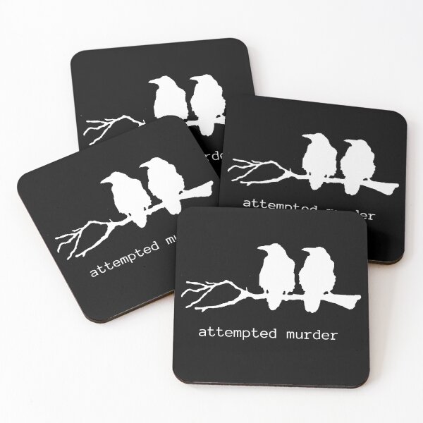 Item preview, Attempted Murder Funny Crow Bird T-shirt (white text) designed and sold by BirdWorksRI.