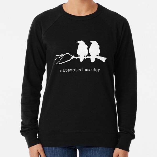 Item preview, Attempted Murder Funny Crow Bird T-shirt (white text) designed and sold by BirdWorksRI.