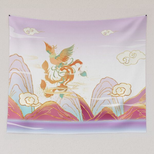Item preview, Gorgeous phoenix in Mountains and clouds landscape designed and sold by LoveTreats.
