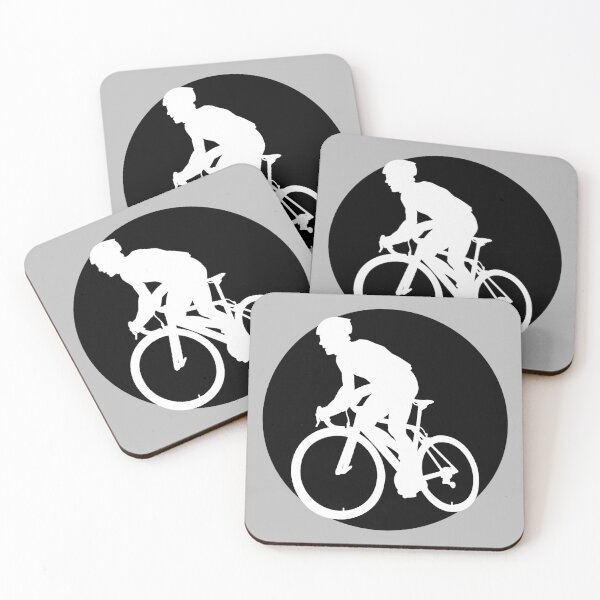 Item preview, Cyclist Climbing White Circle designed and sold by RabeDesigns.