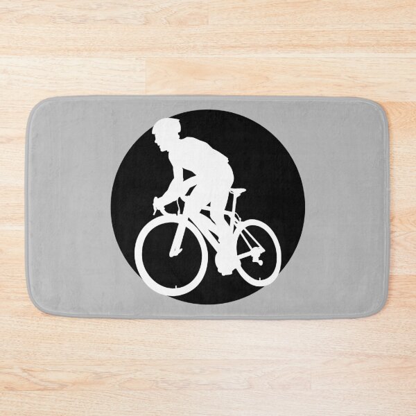 Item preview, Cyclist Climbing White Circle designed and sold by RabeDesigns.