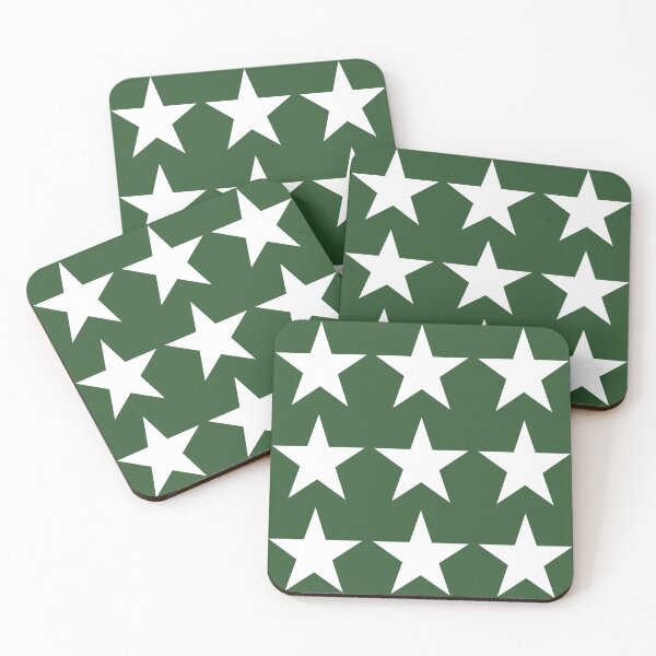 Item preview, Large WHITE and PINE GREEN STARS  designed and sold by RachelMacht.