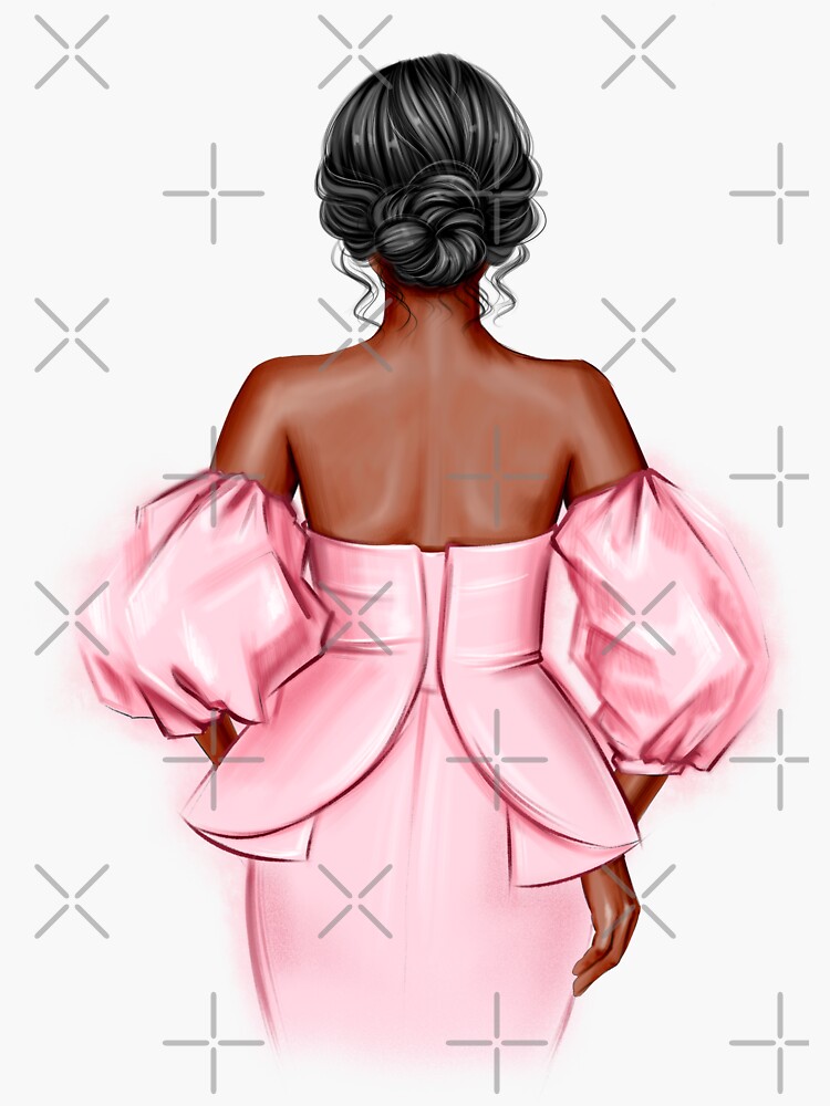 Fashion art girl beauty pink illustration fashion girl beauty girl style  dress art artist print clip Art Print