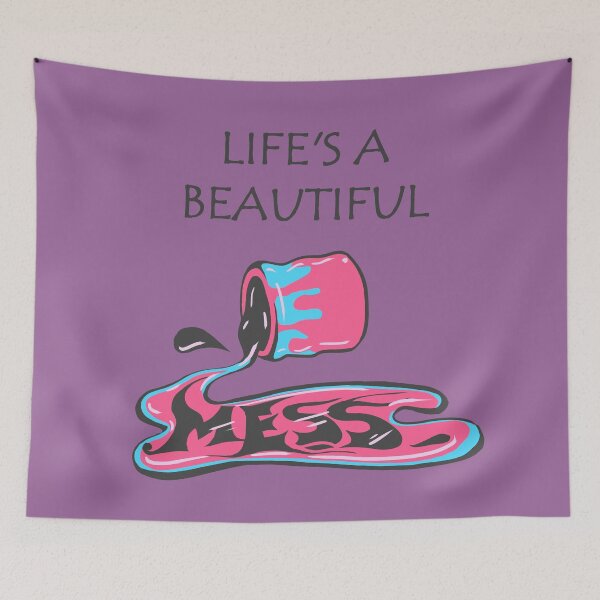 Item preview, Life is beautiful - gratitude and good vibes - muave lavender designed and sold by theinkypensieve.