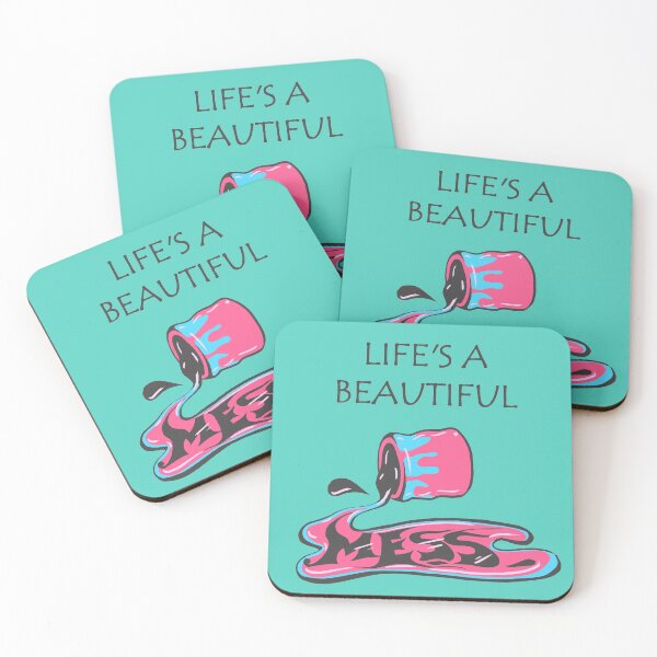 Item preview, Life is beautiful - gratitude and good vibes - blue green designed and sold by theinkypensieve.
