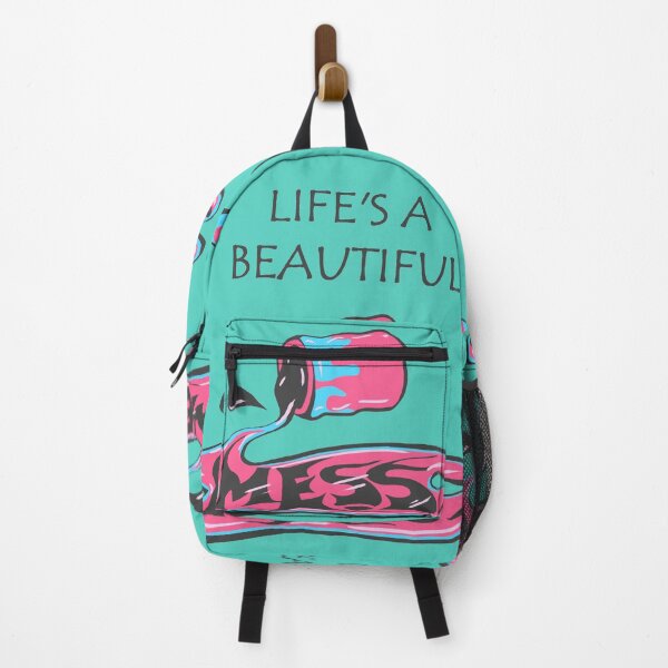 Item preview, Life is beautiful - gratitude and good vibes - blue green designed and sold by theinkypensieve.