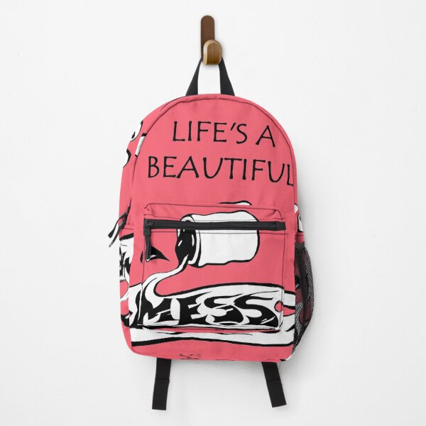 Item preview, Life is a beautiful mess - inspirational good vibes quote - light red designed and sold by theinkypensieve.