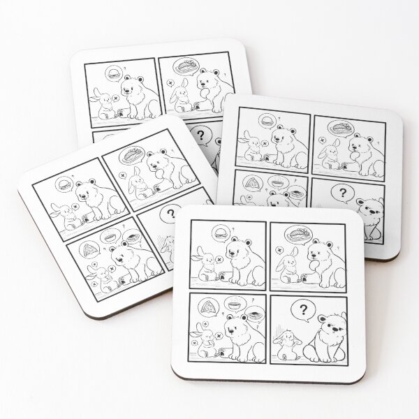 Item preview, Bear and Bunny // what should we eat? // comic strip designed and sold by Caspalpo.