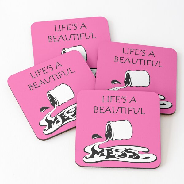 Item preview, Life is a beautiful mess - inspirational good vibes quote - cute pink designed and sold by theinkypensieve.