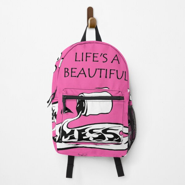 Item preview, Life is a beautiful mess - inspirational good vibes quote - cute pink designed and sold by theinkypensieve.