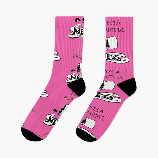 Item preview, Life is a beautiful mess - inspirational good vibes quote - cute pink designed and sold by theinkypensieve.