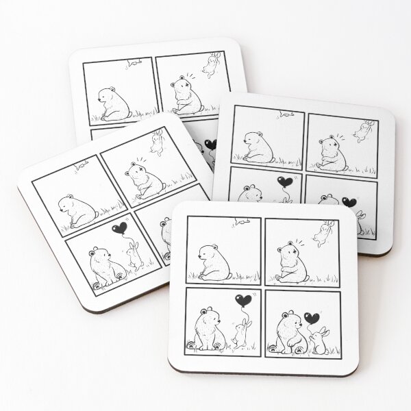 Item preview, Bear and Bunny // heart balloon // comic strip designed and sold by Caspalpo.
