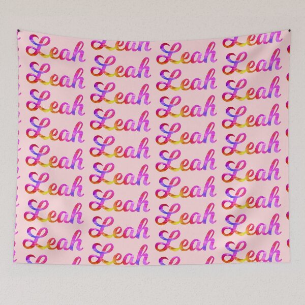 Item preview, Leah girls name pretty multi-color design designed and sold by ComicKitsch.