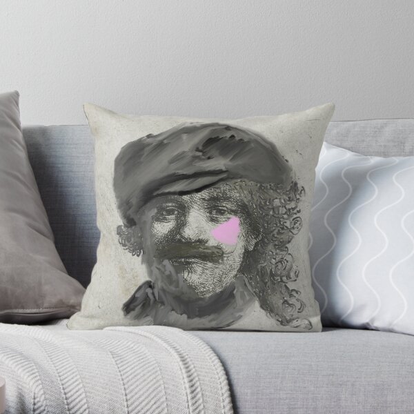 Rembrandt - Self portrait modern twist Throw Pillow