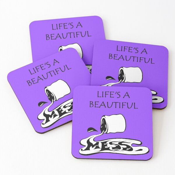 Item preview, Life is a beautiful mess - inspirig positive quote - Deep purple designed and sold by theinkypensieve.