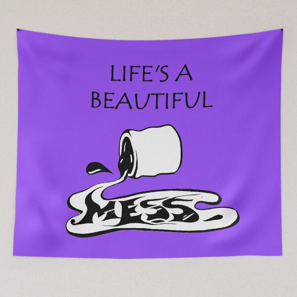 Item preview, Life is a beautiful mess - inspirig positive quote - Deep purple designed and sold by theinkypensieve.