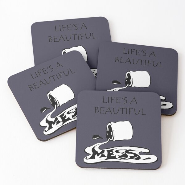 Item preview, Life is a beautiful mess - inspiring positive quote - Deep purple designed and sold by theinkypensieve.