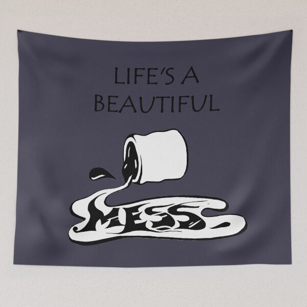 Item preview, Life is a beautiful mess - inspiring positive quote - Deep purple designed and sold by theinkypensieve.