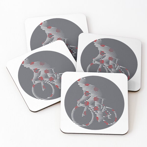 Item preview, Cyclist Climbing Polka Dot Line Art designed and sold by RabeDesigns.