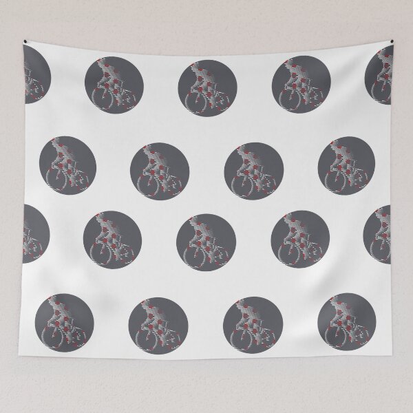 Item preview, Cyclist Climbing Polka Dot Line Art designed and sold by RabeDesigns.