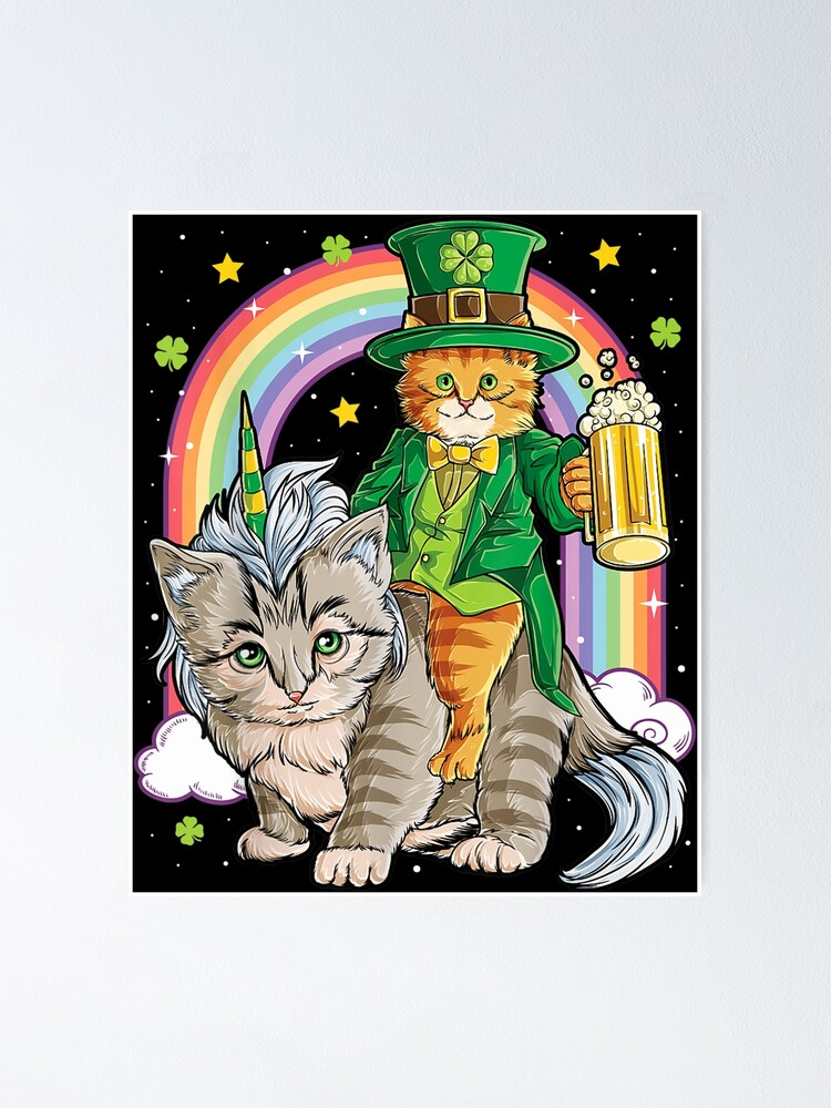 Cat Unicorn Leprechaun St Patricks Day Women Caticorn Beer T-Shirt Cat Unicorn Leprechaun St Patricks Day Women Caticorn Beer T-Shirt
