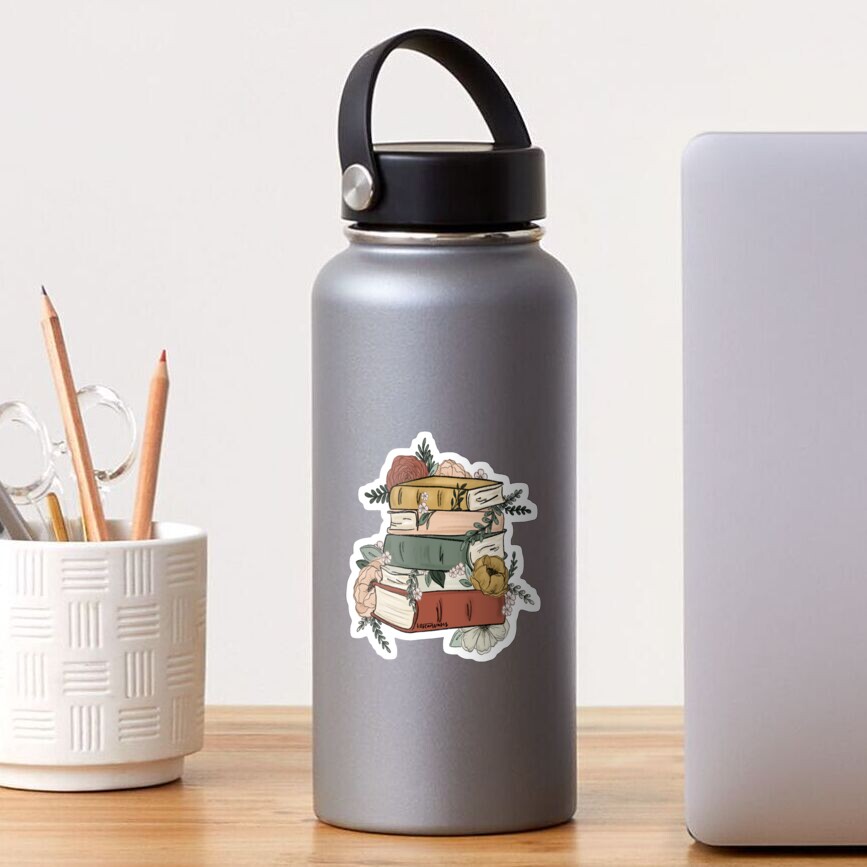 Floral Books Sticker