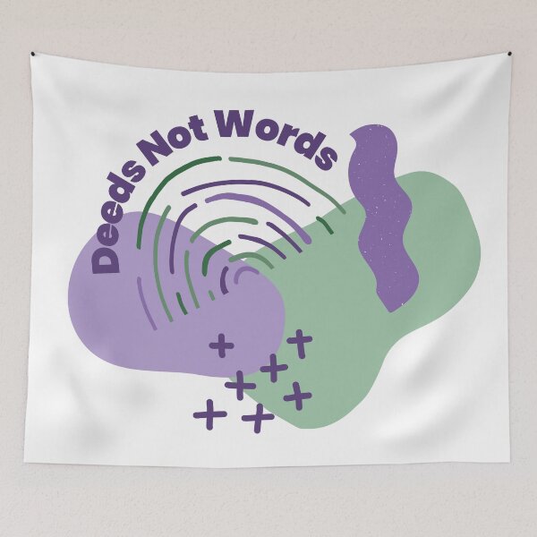Item preview, Deeds Not Words Suffragettes Emmeline Pankhurst Vote for Women Feminist designed and sold by BohoStudio.
