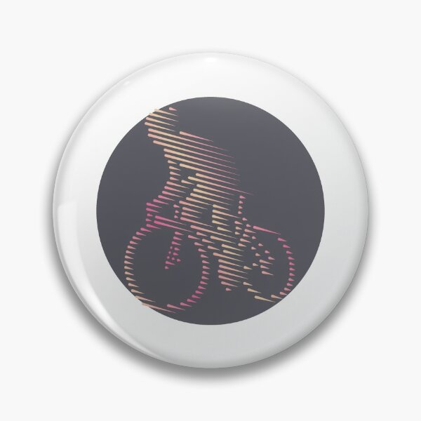 Item preview, Cyclist Climbing Pink Orange Line Art designed and sold by RabeDesigns.