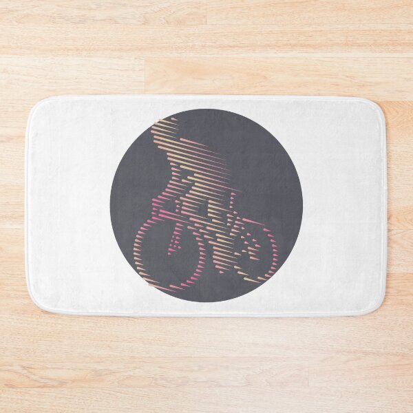 Item preview, Cyclist Climbing Pink Orange Line Art designed and sold by RabeDesigns.