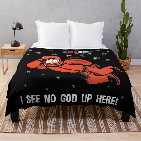 Item preview, Yuri Gagarin "I See No God Up Here!" designed and sold by Hot-To-Trot.