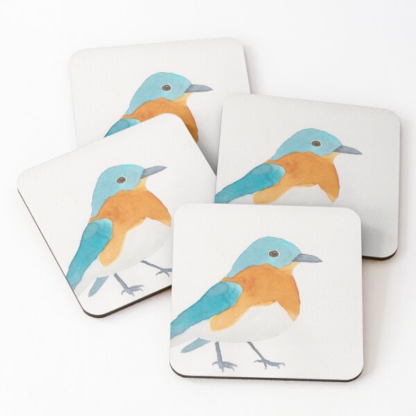 Item preview, Eastern Bluebird watercolor bird painting designed and sold by TheWaterBirds.