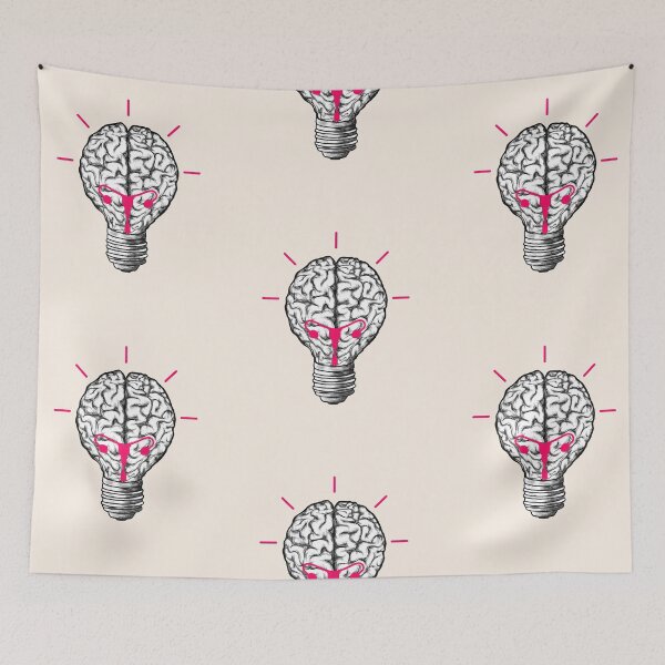 Item preview, Brain Light bulb, illuminated brain of feminine creativity, luminous tubes in the light bulb designed and sold by Collagedream.