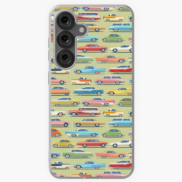 Item preview, Mod Vintage Cars Design on Green, Mid Century Modern Collectible Cars designed and sold by theodoredesign.