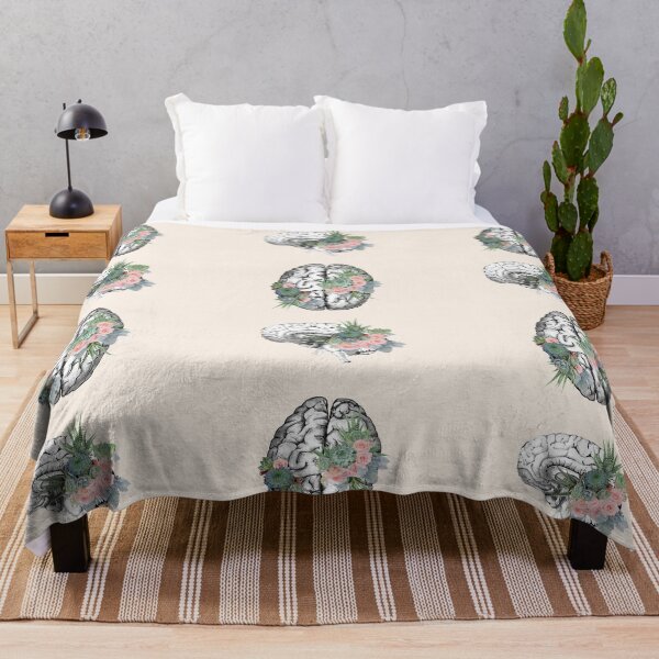 Item preview, Brain with roses and succulent plant, succulent lover, front and side brain, watercolor designed and sold by Collagedream.