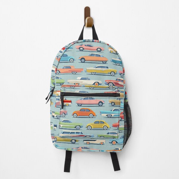 Item preview, Mod Retro Collectible Cars on Aqua, Mid Century Modern Colorful Cars designed and sold by theodoredesign.