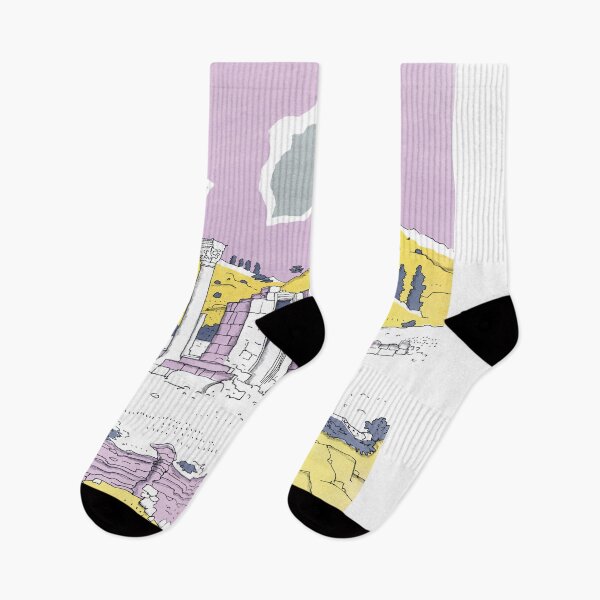 Item preview, Ruined greek temple in yellow and lilac designed and sold by Elena Popovskaya.