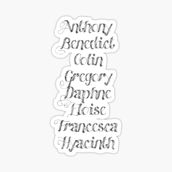Aperçu de l'œuvre Noms de famille Bridgerton Stickers créée et vendue par letterinee.