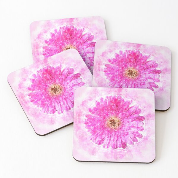 Item preview, Watercolor pink chrysanths designed and sold by imalkacreation.