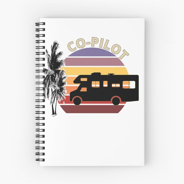 Item preview, Motorhome Co-Pilot over a retro style sunset with palm trees designed and sold by Surfer Dave Designs.