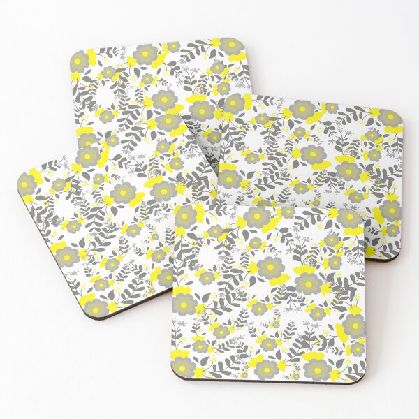Item preview, Illuminating yellow and ultimate gray Flower Patterns designed and sold by danaJG.
