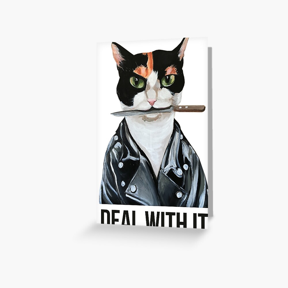 cat in leather jacket