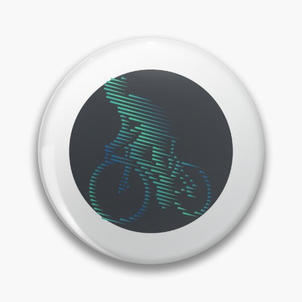 Item preview, Cyclist Climbing Green Blue Line Art designed and sold by RabeDesigns.